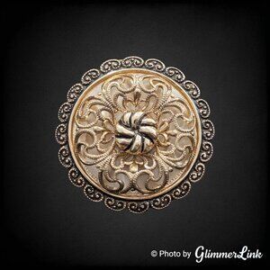 VTG 60s West Germany Gold Tone Filigree Scarf Clip Dress Clip